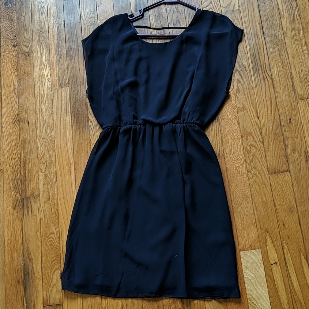 Navy Blue Dress with Gold Detail